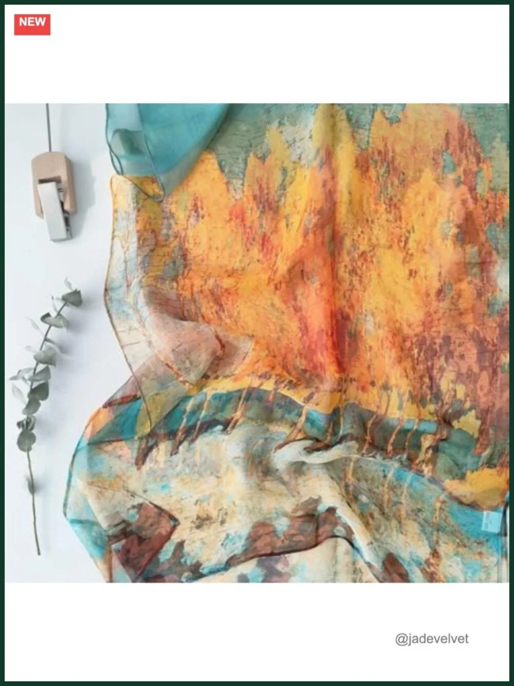 Elegant Floral Sheer Scarf for Women Lightweight Wrap Shawl